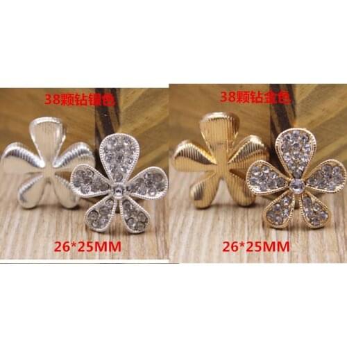 20pcs/lot Cell Phone case DIY Rhinestone Zinc Alloy Flower Decoration Charms