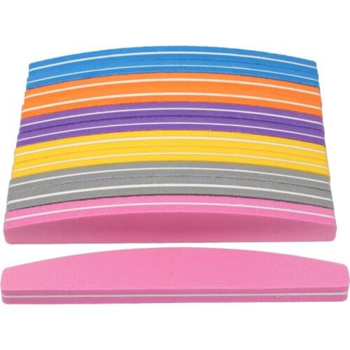 20pcs/lot Double-sided Sponge Nail File Nail Blocks Colorful UV Gel Nail Polish Sanding Buffer Boat Nail Polishing Manicure Tool