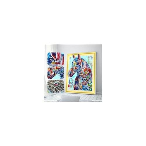 2019 Special Shaped Diamond Embroidery colorful horse Diamond Painting Cross Stitch 5D Diamond Decoration for Christmas for gift