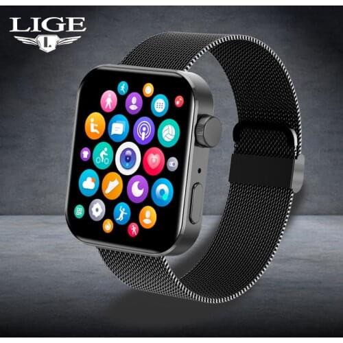 2021 LIGE 1.72-inch Color Screen Waterproof Smart Watch Women Men Sports Fitness Tracker Bluetooth Call Smart Clock Smartwatch