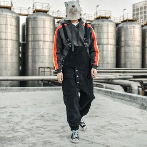 2020 New Men Clothing Hair Stylist Fashion Bib Pants Catwalk Overalls Youth Conjoined Jumpsuit Casual Plus Size Singer Costumes