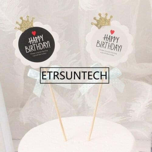300pcs Creative Happy Birthday Cake Decoration Wedding Party Cake Flags Baby Birthday Cake Plug-in Banner Decoration Flag