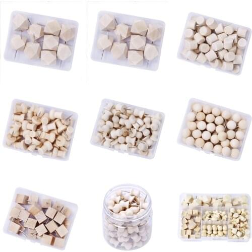 Wooden Thumbtack Board Pins Pushpins Drawing Photo Wall Studs Nail School Suppy