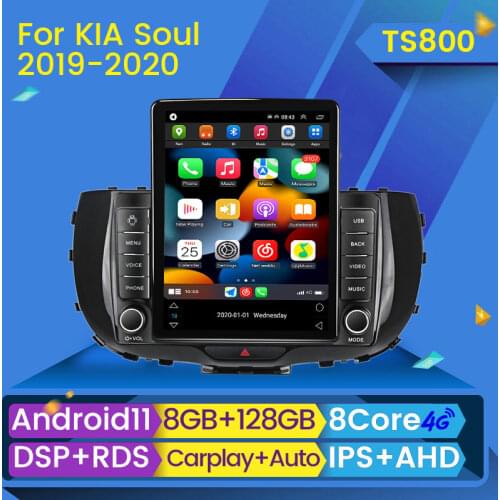 4G LTE Vertical Tesla Screen Android DSP Car Radio Multimedia Player for Kia Soul SK3 2019 2020 Navigation GPS Audio Unit WIFI