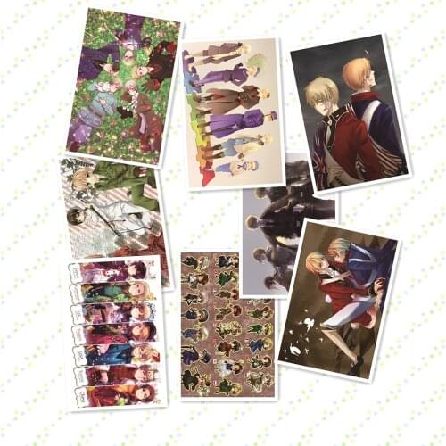8 pcs/lot Anime Hetalia Posters toy 8 different Paintings Axis Powers Wall Picture embossed Poster Toy gift 42x29cm