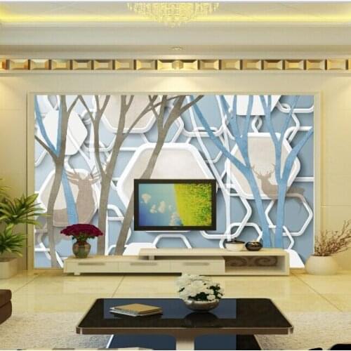 Animal Deer Abstract 5d Papel murals 3d Wall Photo Mural Wallpaper for TV Background Living Room 3d Wall Murals Fresco 3d Murals