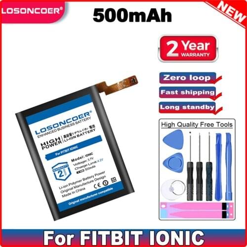 LOSONCOER 500mAh Battery For FITBIT IONIC / FITBIT LONIC Smart Watch Battery