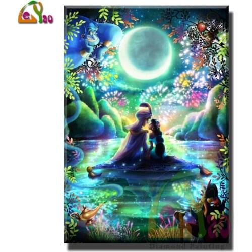 Diamond Painting Full Square Diamond Embroidery Sale Magic lamp Prince & Princess Romantic Landscape Cross Stitch Bead Picture