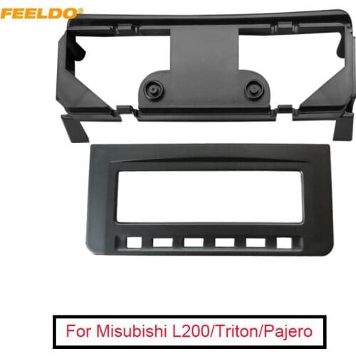 FEELDO Car Audio Radio Dash Fascia Frame For Misubishi L200 Triton Pajero Sport II Challenger Stereo Frame Installation Trim Kit