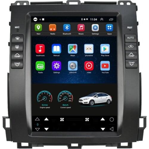10.4" tesla style android car radio screen stereo for Toyota Land Cruiser Prado 2002-2009 Navigation GPS Multimedia Video Player