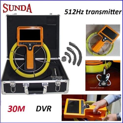 Wireless 512Hz transmitter hand held pipe inspection camera with 30m cable dvr record drain sewer pipe inspection camera