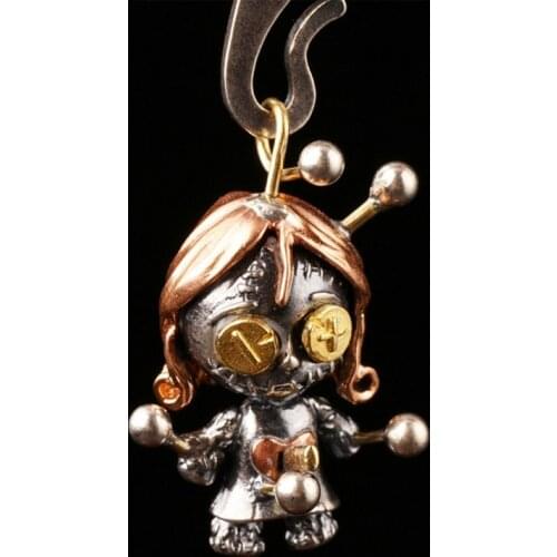 BOCAI Real Solid 100% S925 silver jewelry cute and handsome doll pendant love fashion small pendant for men and women