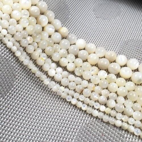 Natural shell beading white Round Punch loose beads isolation bead for Jewelry Making DIY for bracelet necklace Accessories