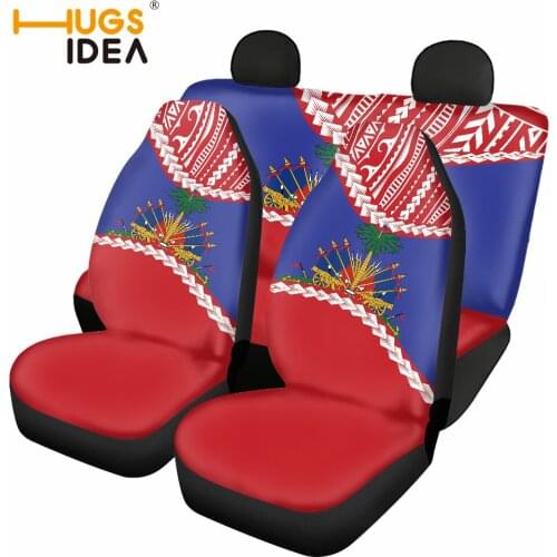 Haiti Flag Print Car Interior Decor Vehicle Seat Covers Full Set Front&Rear Seat Durable Seat Protection Cushion for Women Men
