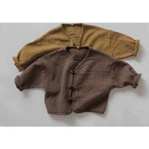 Children Wear 2021 Spring Autumn New Coat Girls and Boys Casual Idyllic Style Japanese Retro Button Cardigan Casual Korean Coat