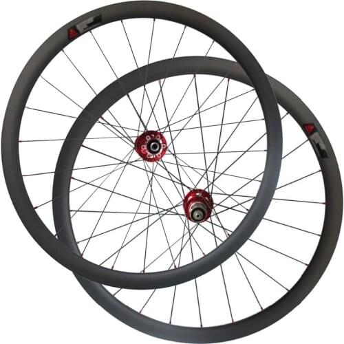 CSC 25mm width carbon 40mm tubeless Cyclocross Bike wheels with Novatec D791SB/D792SB Disc brake hub sapim without brake pads