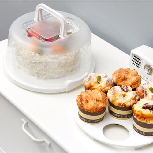 6inch Cake Box Handle Wedding Cake Packaging Secure Snap Anti-cross Smell Home Baking Food Preservation Fruit Storage Box