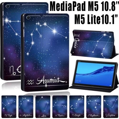 For Huawei MediaPad M5 Lite 10.1 Inch/ MediaPad M5 10.8 Inch Tablet Leather Stand Cover Case + Free Stylus