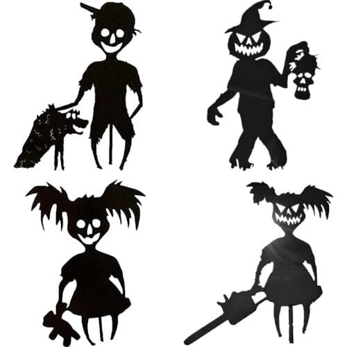 Little Devil Yard Art Decor Black Metal Scare Children Silhouette Art Decor Garden Ground Insert Backyard Lawn Stake