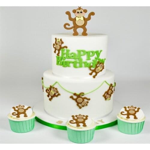 Cute Giraffe Zebra Monkey Lion Cake Mould Stencil Airbrush Painting Cookies Fondant Mousse Decorating Mold