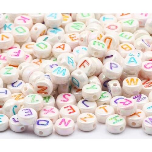 Mix White Round Acrylic Letter Beads 4x7mm Loose Alphabet Spacer Beads For Jewelry Making Necklace Bracelet Accessories Beaded