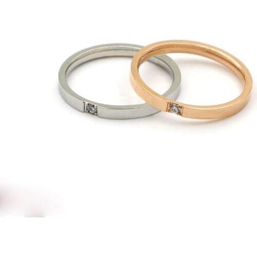 Fashion Superfine 1MM Joint Crystal Ring Female Index Finger Tail Ring Titanium Steel For Women Ring Wholesale Jewelry