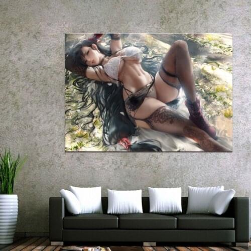 Home Decor Modular Canvas Picture 1 Piece Sexy Tifa Game Painting Poster Wall For Home Canvas Painting Wholesale