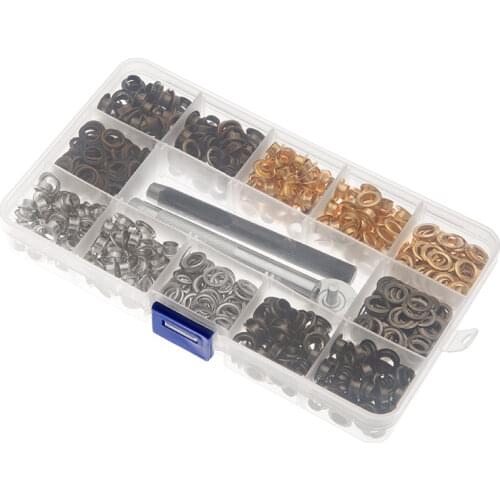 4 Colors Grommet Metal Eyelet Set Metal Buttons Buckles Buttonhole With Washers For Shoes Leather Cloth Crafts Tools DIY Kits