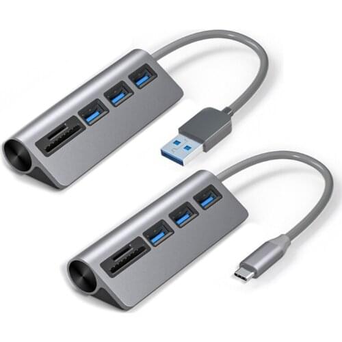 2021 New USB C/ Type C Hub With SD/TF Card Reader Splitter For Computer PC USB3.0 Adapter