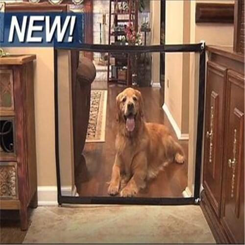 New Pet Dog Gate Portable Foldable Mesh Isolation Door Cat Dogs Barrier Fence for Kitchen Stairs Safety Baby Guard Pet Enclosure