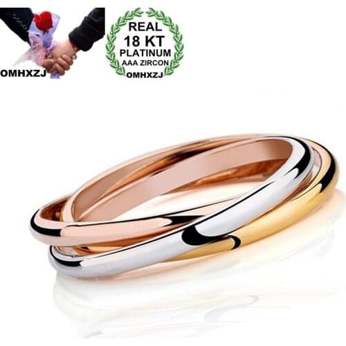 OMHXZJ Wholesale Personality Fashion OL Woman Girl Party Gift Three Colors 18KT Gold Silver Rose Gold Cuff Bangle Bracelet BR168