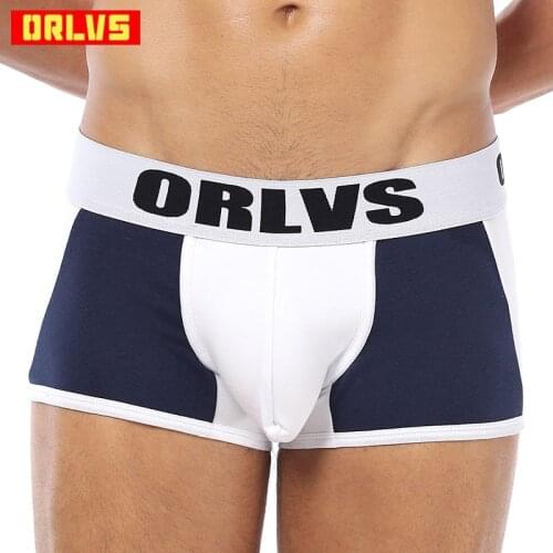 ORLVS Men Boxer Four Corner Men Underwear Sexy Cotton Wholesale New Boxers Men Shorts Gay Trunks