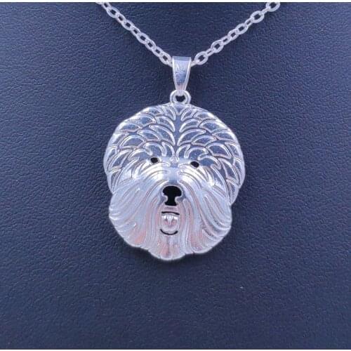 Old English Shepherd Dog Animal Pendant Necklace Gold Silver Plated Jewelry For Women Male Female Girls Cute AKC N030