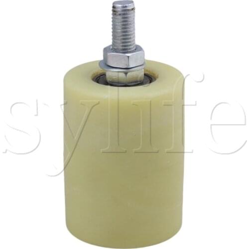 Flat 60mm Dia 80mm Heigh PP Guiding Wheel with 6201ZZ Bearing Insert