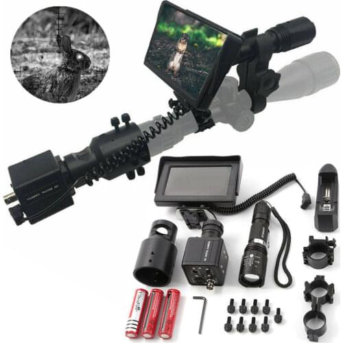 38-45 Night Vision Rifle Scope Scope for Rifle Scope Add On Device IR Torch 4.3'LCD Monitor Infrared Laser Torch 25mm/30mm Mount
