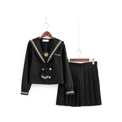 School Dresses Large-Size S-5XL Anime Form Japanese Middle High School British Style Jk Uniform Pleated Skirt Sailor Suit Girls