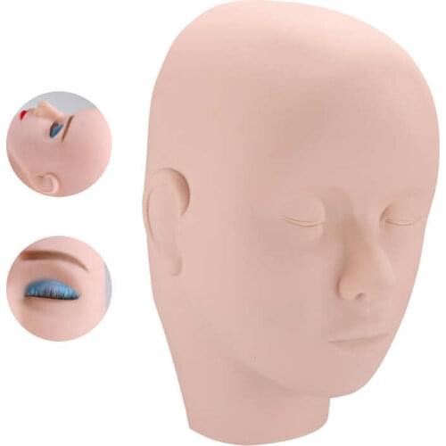 Facial Tattoo Training Silicone Half Head Mannequin Tattoo Eyelash Grafting Makeup Painting Practice Skin Training Head