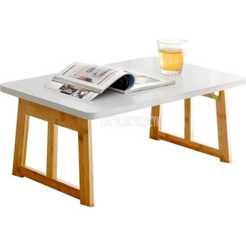 Foldable Natural Bamboo Leg Dormitory Laptop Table For Bed Stand Desk Pine Solid Wood Desktop Book Reading Tea Serving Bed Table