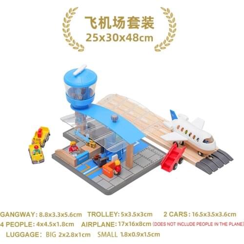 Terminal game scene Airport childrens train toy track accessories Track game scene compatible with wooden track educational toy