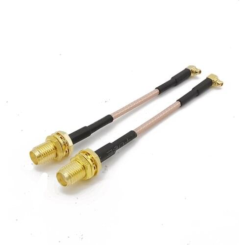 ALLiSHOP MMCX-SMA pigtail Cable MMCX Male Right Angle to SMA Female RG316D Double Shield Silver cable for HUAWEI router PCI