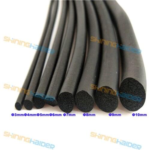 Free shipping 100m 3mm diameter round oil resistance abrasion resistance EPDM rubber foaming sealing strip