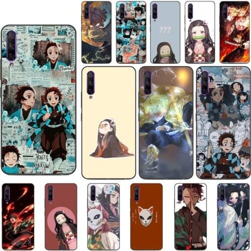 YNDFCNB Japanese Anime Demon Slayer Phone Case for Huawei Y5 II Y6 II Y5 Y6 Y7 Prime Y7Plus Y9 2018 2019