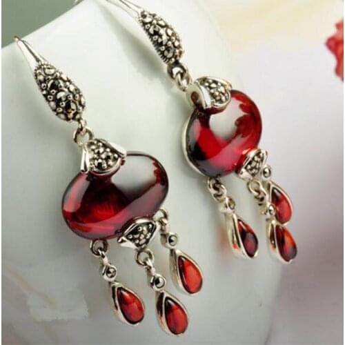 Paragraphs 925 sterling silver women earrings pomegranate Shi Taiyin wholesale sterling silver earrings