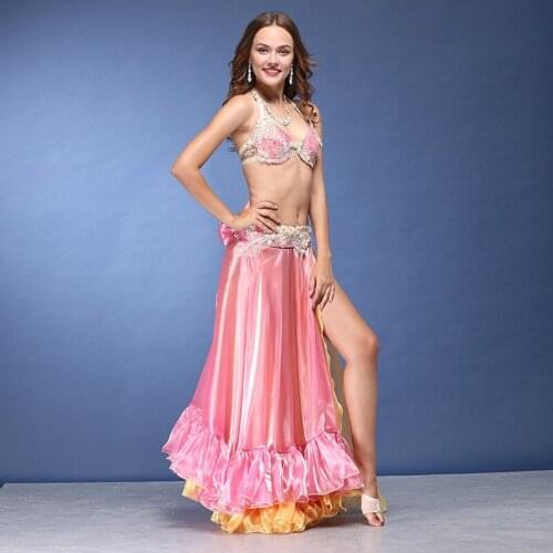 Girls Belly Dance Costumes 3pcs Sexy Dancing Performance Costume Female Square Dance Costume Belly Dance Competition Suit D-0331