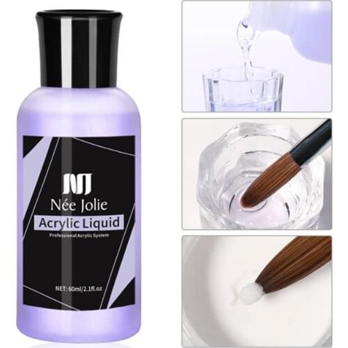 1 Bottle 60ml Professional Nail Art Purple Acrylic Liquid Solution For Nail Extensions False Nails Manicuring Carving