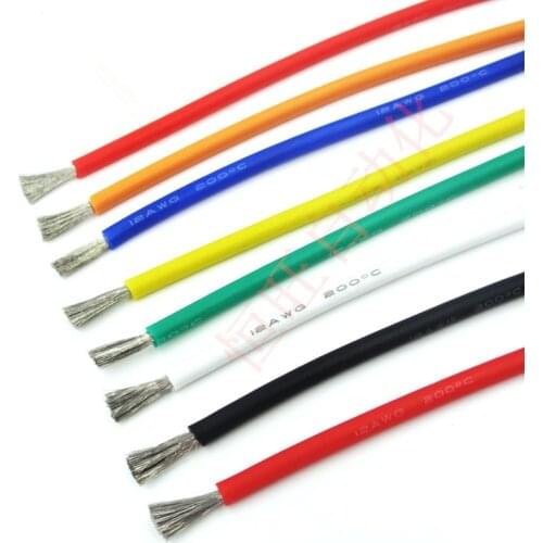 1 Meter Silicone electronic Wire 12AWG 14AWG 16AWG 18AWG 22AWG 24AWG 26AWG 28AWG 30AWG Soft Silicone Cable Test Line For DIY