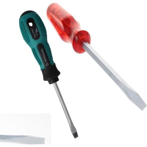 Hot 6mm Tip Magnetic Slotted Screwdriver 185mm/210mm Long Chrome Vanadium Steel Screwdriver Handy Tool Tapping Handle 1pcs