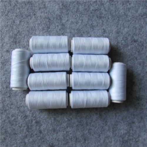 10pcs/lot white 100% polyester thread 218 yards each Spool 2