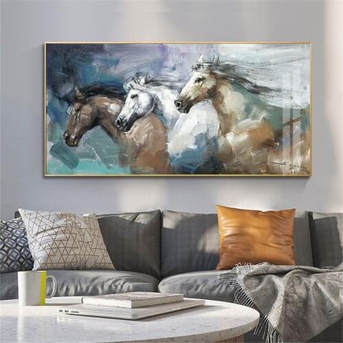 100% Hand Painted Horse Oil Painting On Canvas Animal Wall Art Picture Modern Abstract paintings For Living Room Home Decoration