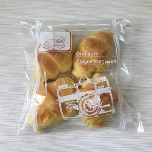 100pcs/lot Self-Adhesive Small Bread Bag Food Grade Plastic Packing Bag For Wedding Party Biscuits Baking Package Supplies